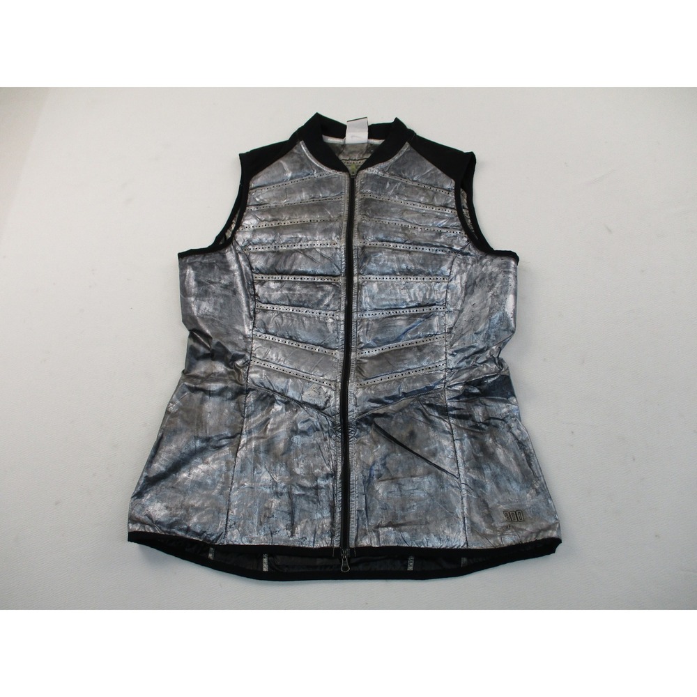 Nike Vest Women M Silver Aeroloft 800 Down Running Metallic Puffer 604870-017